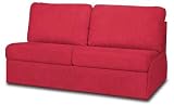 Mission Red Faux Leather Armless LB Sofa