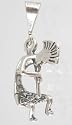 Sterling Silver Three Dimensional Kokopelli Pendant, #2388