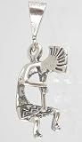 Sterling Silver Three Dimensional Kokopelli Pendant, #2388