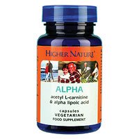 Higher Nature Alpha Lipoic Acid and Acetyl L Carnitine - 90 x 350mg