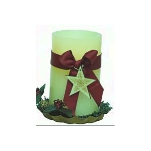 Holiday Pillar Candle With Safe LED Light by 