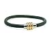 Green Cord Leather Bracelet with Triple Ring Clasp