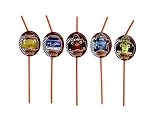 Roary Car Racing Theme Drinking Straws - Pack of 8