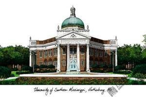 Southern Mississippi Golden Eagles NCAA 14" x 10" Limited Edition Lithograph (Unframed)