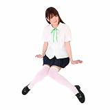 AKIBA時代D組LLサイズ/白ブラウス紺プリーツスカートの女子高生制服