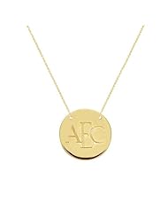 Gold Monogram Necklace - Initial Disc Necklace - Wedding Bridesmaid Necklaces - Gold Filled Necklace