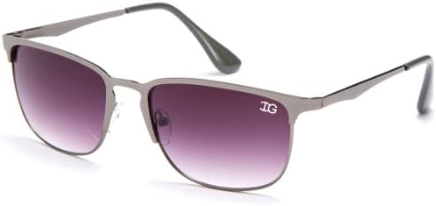 Unisex Designer Inspired Half Frame Metal Sunglasses in Gunmetal
