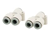 uxcell 10 x 8mm フィッティング エアチューブ Y クイック コネクタ ワンタッチ 空気圧 プッシュ