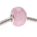 Murano Style Glass Lampwork Bead Fits Pandora Opalite Pink With Flower 13mm (1)