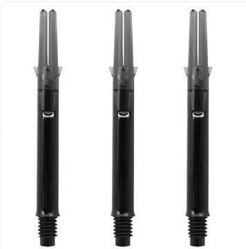 Black L-Style Silent Straight L-Shaft Medium 330 Spinning Nylon Dart Shafts - Dart Brokers tips case