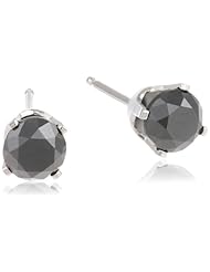 14k White Gold Black Diamond Stud Earrings (3/4 cttw)