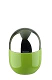 Typhooon Capsule Gloss Olive Green Glazed Ceramic Small Storage Canister with Stainless Steel Airtight Lid