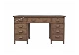 Old Chinese 9 Drawers Rustic Elm Desk Stone Top Ara741v