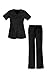 G Med Women's Y-Neck Scrub Top and Pant 2 PC Fashion Sets