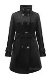 0718 Black Mid-Length Winter Coat