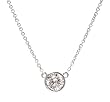 18k White Gold Diamond 1 Station Pendant 18" & 16" Jump Ring Ct.tw 0.45