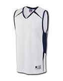 Champion Double Dry® Men's Basketball Jersey, L-White/Navy