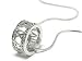 Designer Look Roman Numeral Crystal RING Charm Necklace Silver Tone