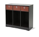 IMAGE OF Furinno Multipurpose Storage Cabinet with 3 Bin Drawers - Espresso Finish, 10006