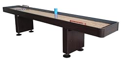 SHUFFLEBOARD TABLE 12 FT SET Hardwood Block Surface Harvil Home Game - Walnut Laminate