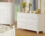 Bedroom Dresser with Storage Drawers - White Finish
