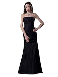 Strapless Ruched Lace Taffeta Floor Length Full Length Natural   Waistline Sheath Bridesmaid Dress 