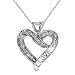 White Gold, Diamond \'I Love You\' Heart Pendant with Chain (0.25 ctw)
