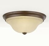 Murray Feiss FM251CB Vista Collection 2-Light Flush Mount, Corinthian Bronze Finish with Cream Snow Glass Shade thumbnail
