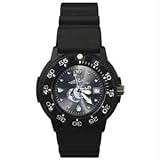 RAM Instrument Dive Watch, Resin Case/Bezel, PU Band, US Marine, Black Face