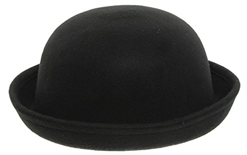 EOZY Girls Wool Felt Roll Brim Bowler Derby Hats Billycock Cloche 21