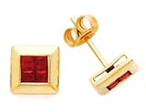 14k Gold & Ruby Post Earrings (0.80ctw)