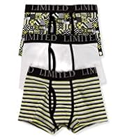 3 Pack Limited Cotton Rich Geometric Print Trunks