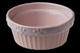TUSCAN FLUTED DOG DISH 5 IN PINK