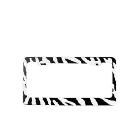 Buy Automotive License Plate Frame Metal - Zebra Black and White now!