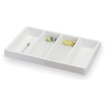 TrippNT 50040 Polystyrene Plastic Shallow Syringe 4 Slot Drawer Organizer, 13" Width x 9" Height x 1.75" Depth