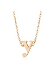 Rose Gold Initial Y Pendant Necklace
