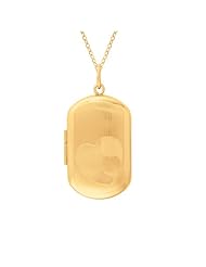 Gold over silver Rectangle Shaped Locket w/ Hearts Necklace