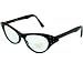 G&G Rhinestone Cat Eye 50s Party Sunglasses Black/clear