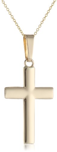 14k Yellow Gold Cross Pendant Necklace 18B000ES5TMC