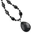 .925 Silver & Onyx Necklace- 17+"