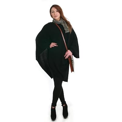 100% Cashmere Poncho - Black by Catherine Robinson