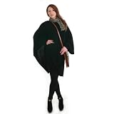 100% Cashmere Poncho - Black by Catherine Robinson