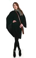 100% Cashmere Poncho - Black by Catherine Robinson