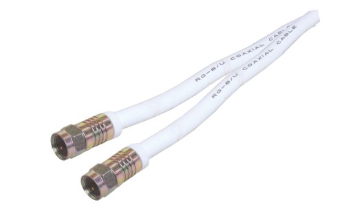 150 FT WHITE RG-6QUAD CABLE W/ COMPRESSION F MALE