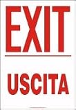 ENGLISH/ITALIAN EXIT Dura Fiberglass Sign
