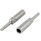 uxcell　ソケットビット ヘックスドライバービット　磁気のヘックスビットベルト　2個入り　6.35ｍｍのシャンク　10ｍｍのソケット　クロムバナジウム