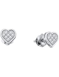 10KT White Gold 0.33 CTW Diamond Ladies HEART Earrings