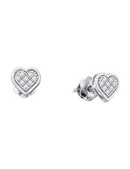 10KT White Gold 0.50 CTW Diamond Ladies HEART Earring