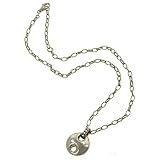 Puffed Circle Pendant w/ Diamond Bail on Chain .02cttw