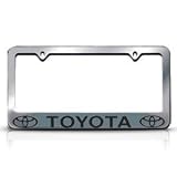 Chrome TOYOTA License Plate Frame with 2 Bolt Screws and 2 Bolt Screw Covers